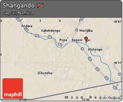 Shaded Relief Map of Shangando