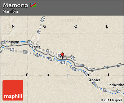 Shaded Relief Map of Mamono