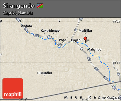 Shaded Relief Map of Shangando