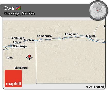 Shaded Relief Panoramic Map of Cwa