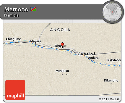 Shaded Relief Panoramic Map of Mamono