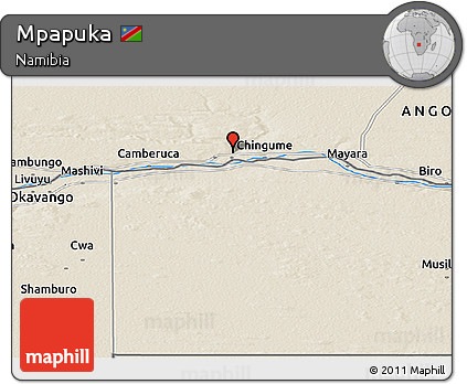 Shaded Relief Panoramic Map of Mpapuka
