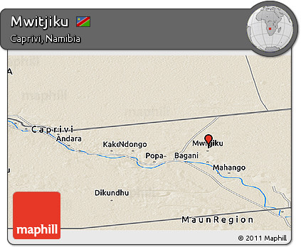 Shaded Relief Panoramic Map of Mwitjiku