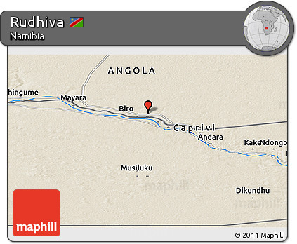 Shaded Relief Panoramic Map of Rudhiva
