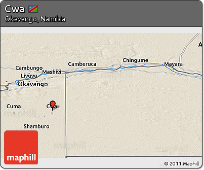 Shaded Relief Panoramic Map of Cwa