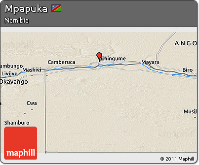 Shaded Relief Panoramic Map of Mpapuka