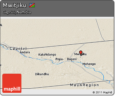 Shaded Relief Panoramic Map of Mwitjiku
