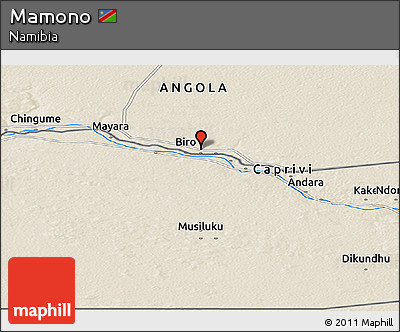 Shaded Relief Panoramic Map of Mamono
