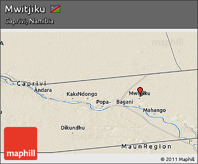 Shaded Relief Panoramic Map of Mwitjiku