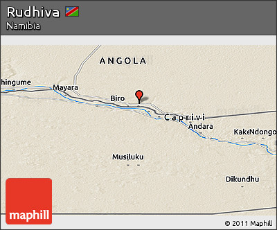 Shaded Relief Panoramic Map of Rudhiva