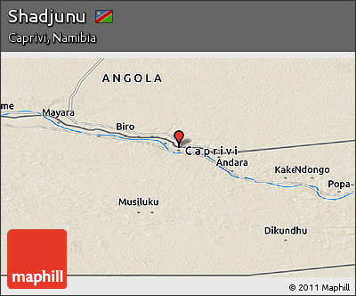 Shaded Relief Panoramic Map of Shadjunu