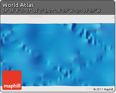 Physical 3D Map of the Area around 18° 1' 4" S, 21° 10' 29" W