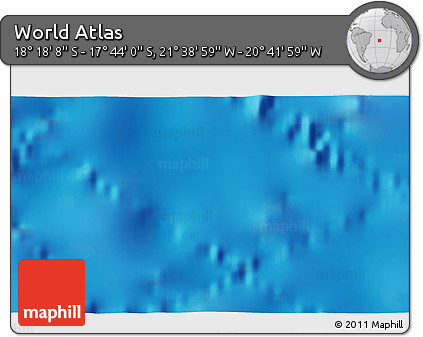 Shaded Relief 3D Map of the Area around 18° 1' 4" S, 21° 10' 29" W