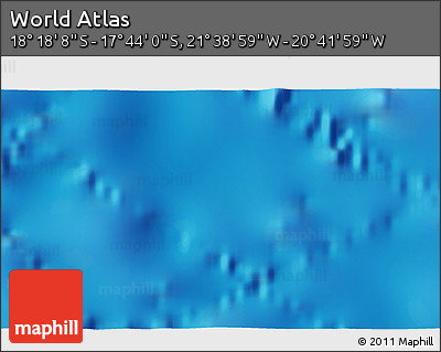 Shaded Relief 3D Map of the Area around 18° 1' 4" S, 21° 10' 29" W