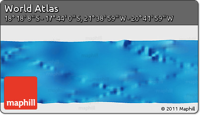 Physical Panoramic Map of the Area around 18° 1' 4" S, 21° 10' 29" W
