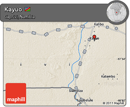 Shaded Relief Map of Kayuo