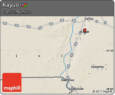 Shaded Relief Map of Kayuo