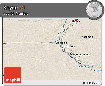 Shaded Relief Panoramic Map of Kayuo