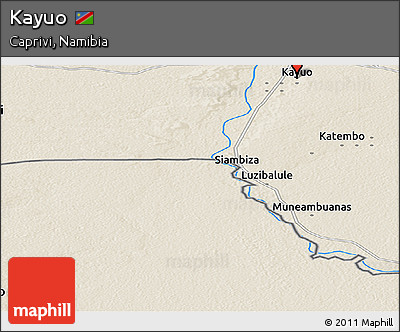 Shaded Relief Panoramic Map of Kayuo