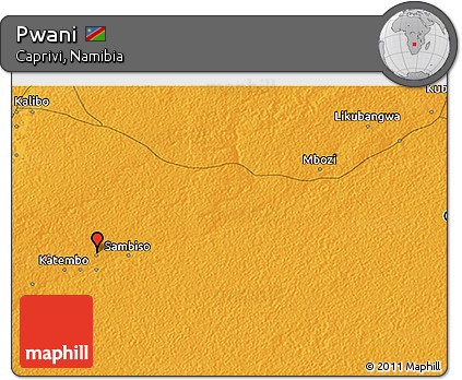 Political 3D Map of Pwani