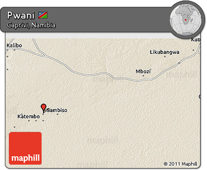 Shaded Relief 3D Map of Pwani