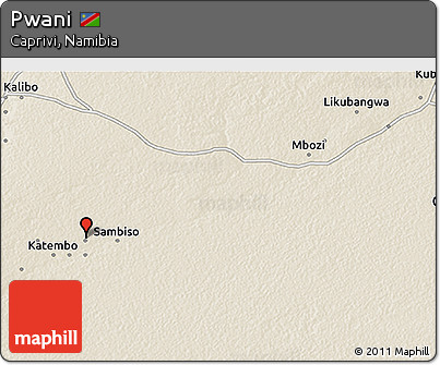 Shaded Relief 3D Map of Pwani