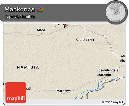 Shaded Relief Panoramic Map of Mankonga
