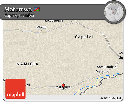 Shaded Relief Panoramic Map of Matemwa