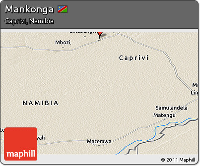 Shaded Relief Panoramic Map of Mankonga