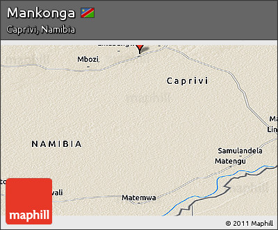 Shaded Relief Panoramic Map of Mankonga