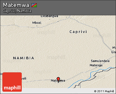 Shaded Relief Panoramic Map of Matemwa