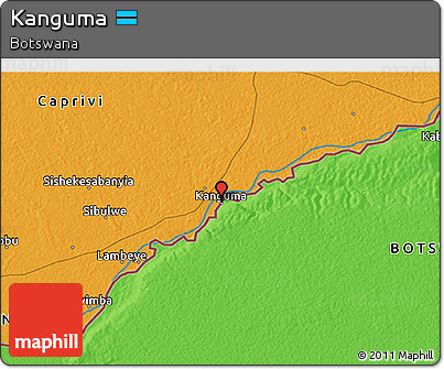 Political 3D Map of Kanguma