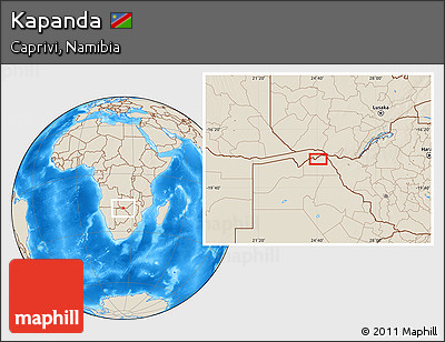 Shaded Relief Location Map of Kapanda
