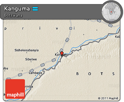 Shaded Relief Map of Kanguma