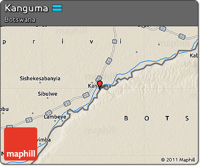 Shaded Relief Map of Kanguma