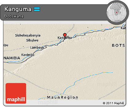Shaded Relief Panoramic Map of Kanguma