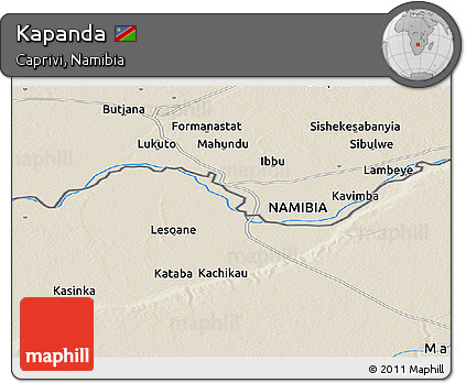 Shaded Relief Panoramic Map of Kapanda
