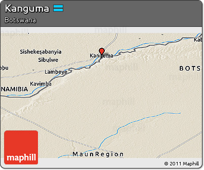 Shaded Relief Panoramic Map of Kanguma