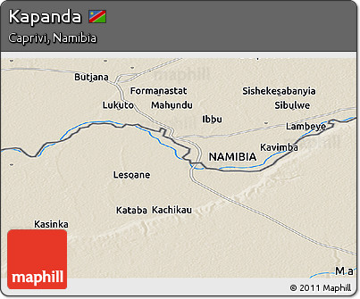Shaded Relief Panoramic Map of Kapanda