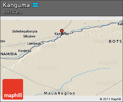 Shaded Relief Panoramic Map of Kanguma