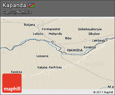 Shaded Relief Panoramic Map of Kapanda