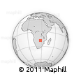 Outline Map of the Area around 18° 1' 4" S, 27° 16' 29" E, rectangular outline
