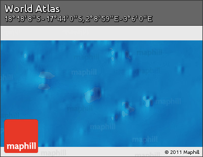 Physical 3D Map of the Area around 18° 1' 4" S, 2° 37' 30" E