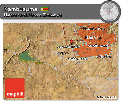 Satellite 3D Map of Kambuzuma