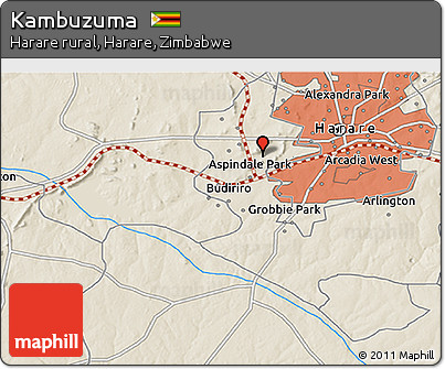 Shaded Relief 3D Map of Kambuzuma