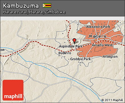 Shaded Relief 3D Map of Kambuzuma