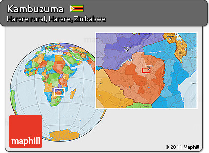 Political Location Map of Kambuzuma