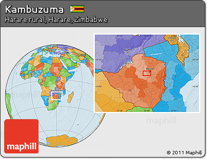 Political Location Map of Kambuzuma