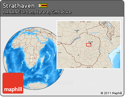 Shaded Relief Location Map of Strathaven