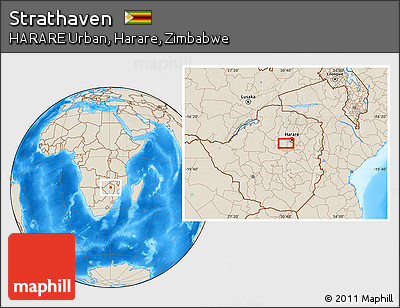 Shaded Relief Location Map of Strathaven
